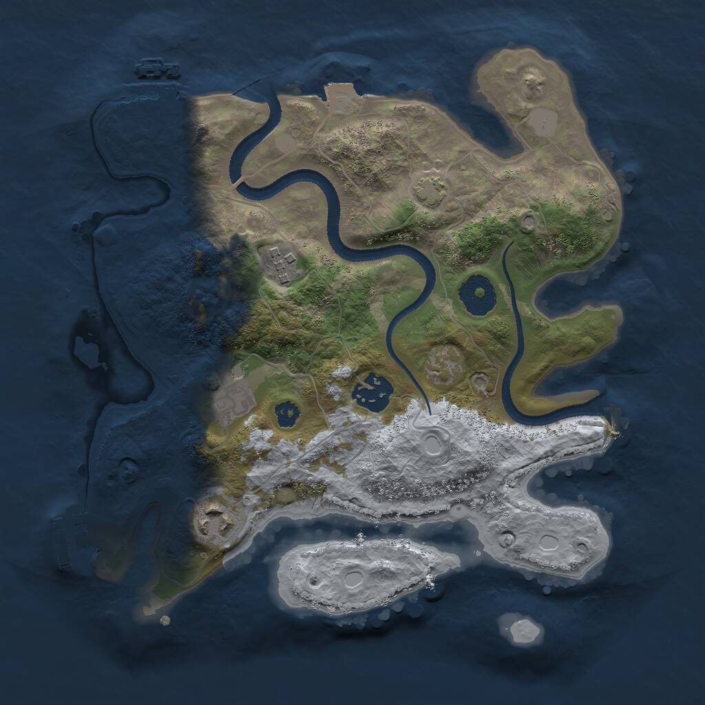 Rust Map: Procedural Map, Size: 2800, Seed: 454649, 8 Monuments