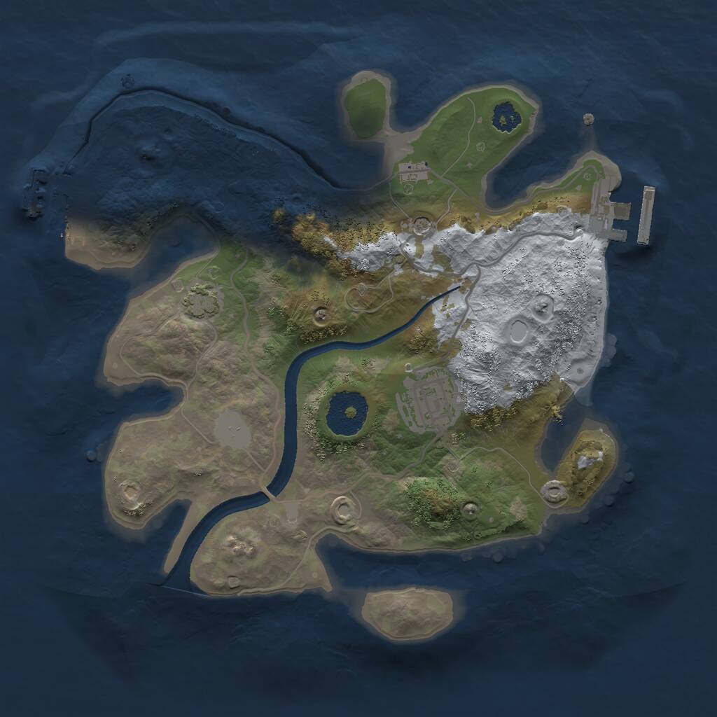 Rust Map: Procedural Map, Size: 2500, Seed: 435356, 6 Monuments