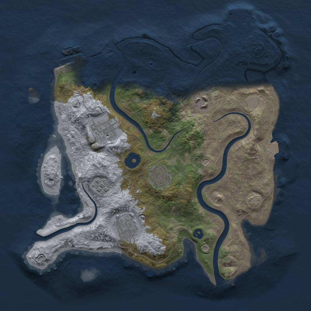 Rust Map: Procedural Map, Size: 3000, Seed: 1170478344, 10 Monuments