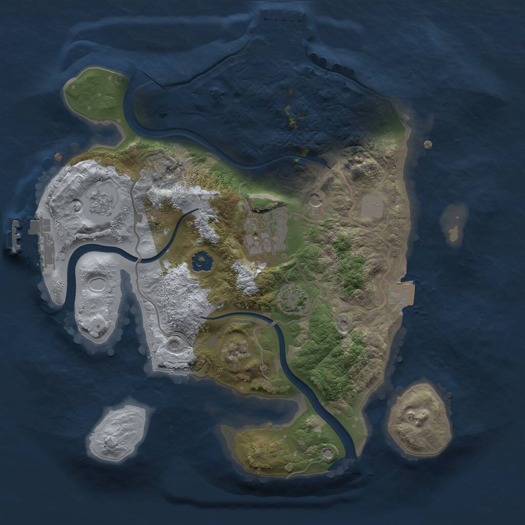 Rust Map: Procedural Map, Size: 2500, Seed: 1512, 7 Monuments