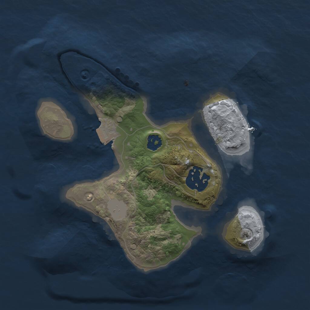 Rust Map: Procedural Map, Size: 2000, Seed: 1203644481, 2 Monuments