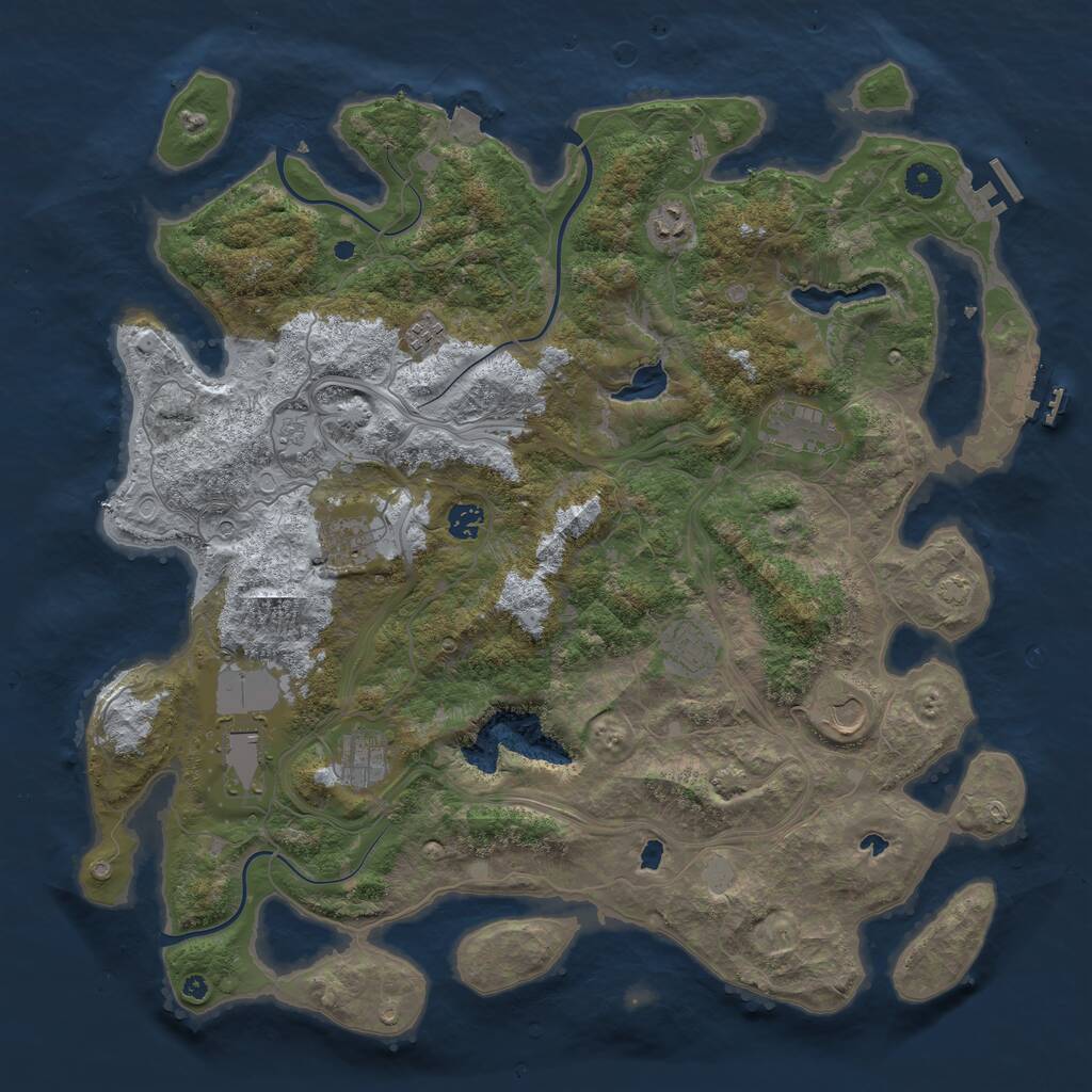 Rust Map: Procedural Map, Size: 4500, Seed: 1203911988, 15 Monuments