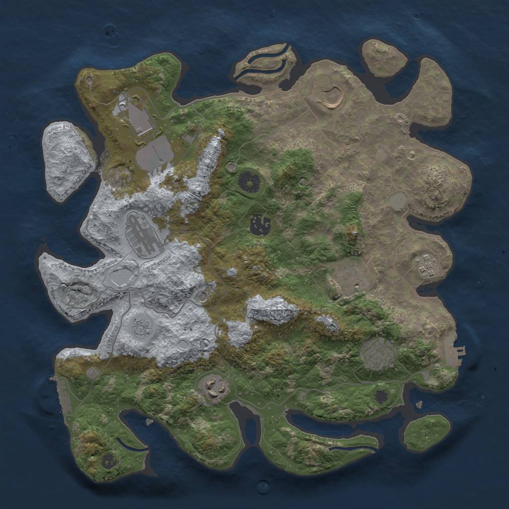 Rust Map: Procedural Map, Size: 3500, Seed: 276635295, 15 Monuments