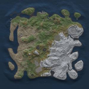 Thumbnail Rust Map: Procedural Map, Size: 3500, Seed: 962747629, 14 Monuments