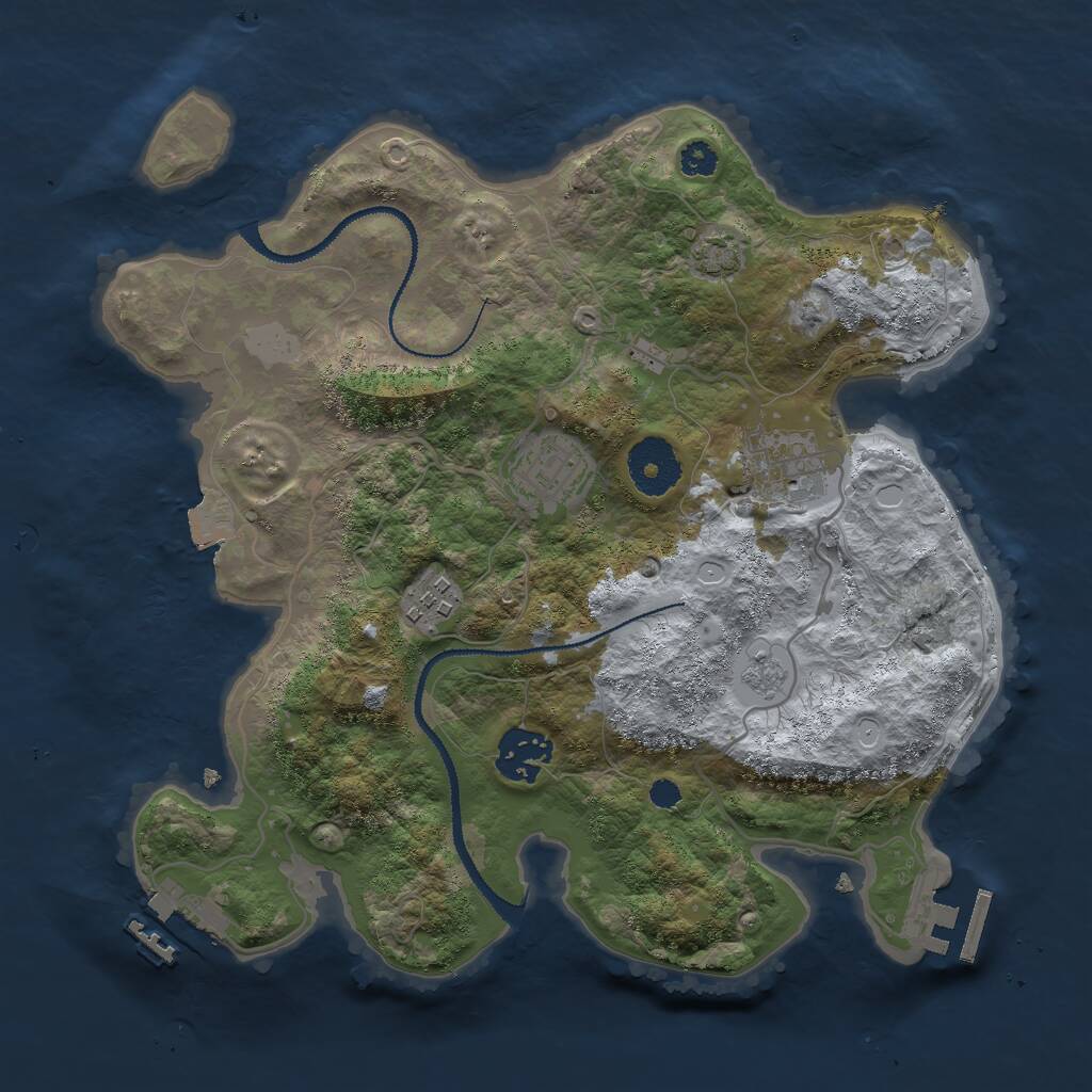 Rust Map: Procedural Map, Size: 3000, Seed: 123254003, 9 Monuments