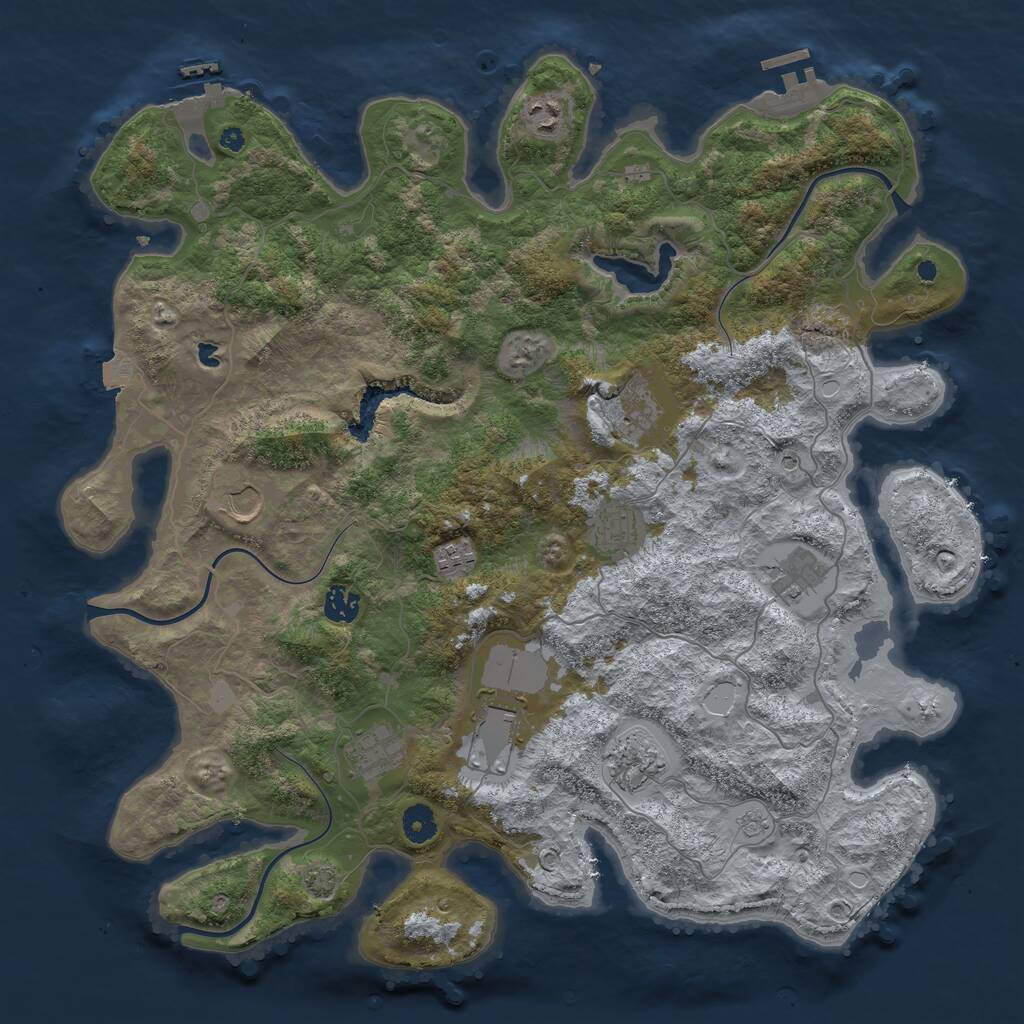 Rust Map: Procedural Map, Size: 4200, Seed: 78, 16 Monuments
