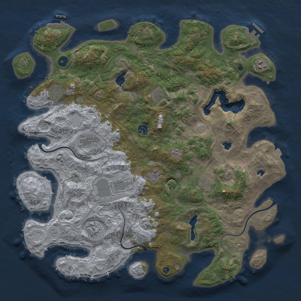 Rust Map: Procedural Map, Size: 4500, Seed: 579958679, 16 Monuments
