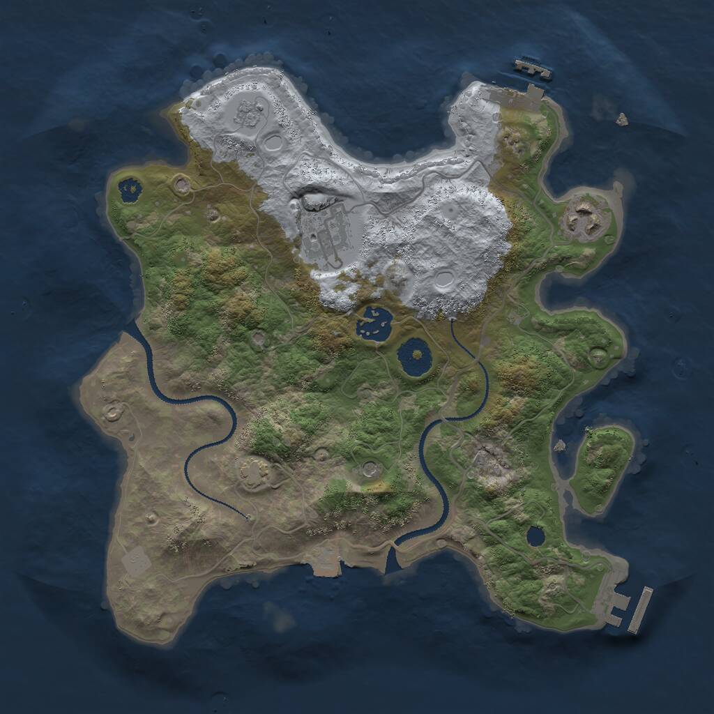 Rust Map: Procedural Map, Size: 3000, Seed: 423432, 9 Monuments
