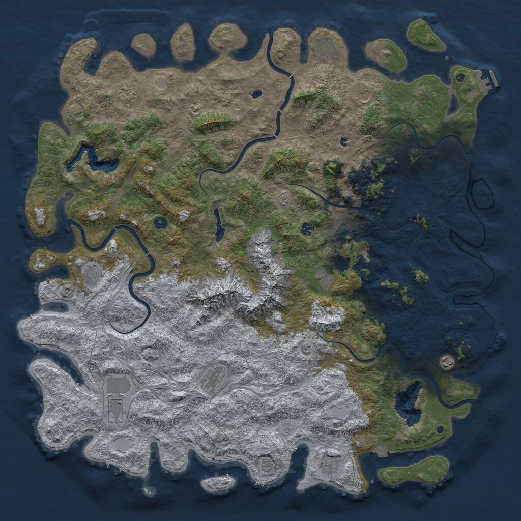 Rust Map: Procedural Map, Size: 6000, Seed: 1035748922, 17 Monuments