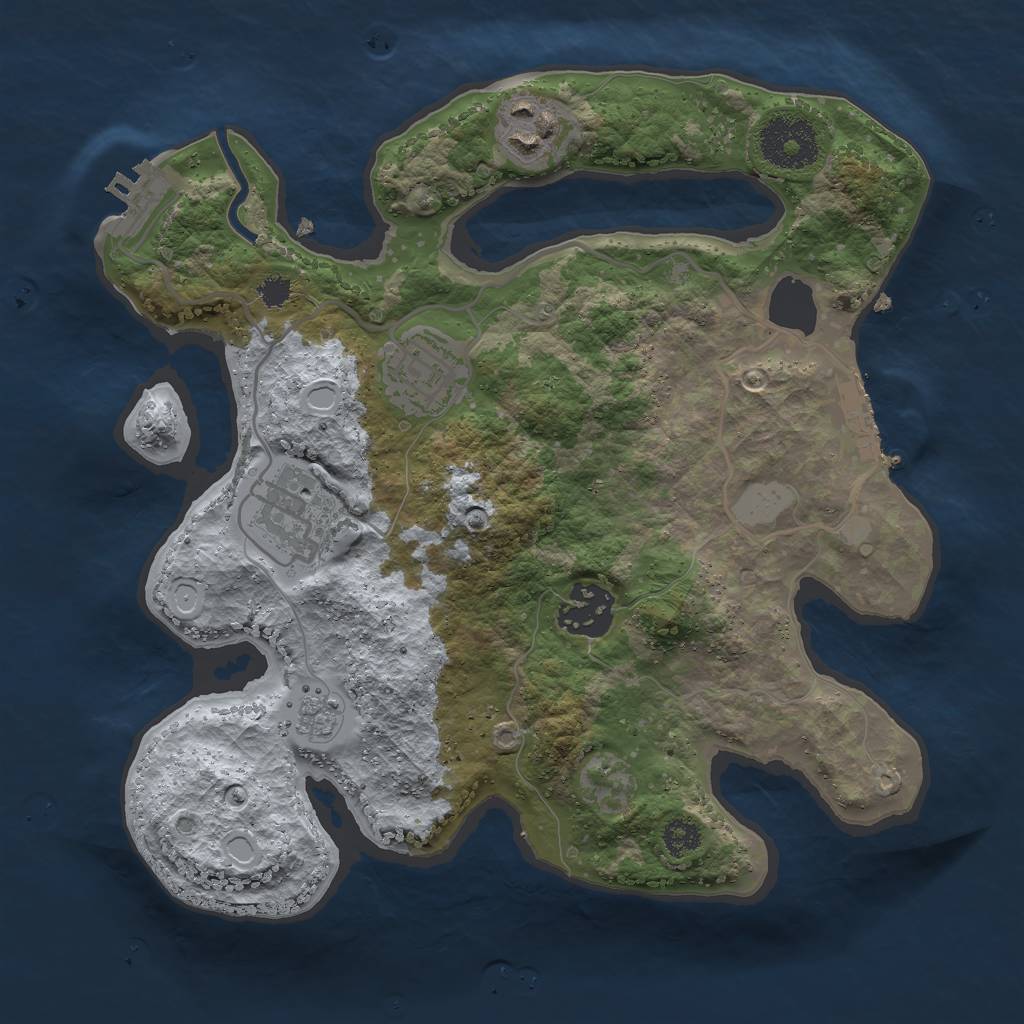 Rust Map: Procedural Map, Size: 2750, Seed: 1288026815, 10 Monuments