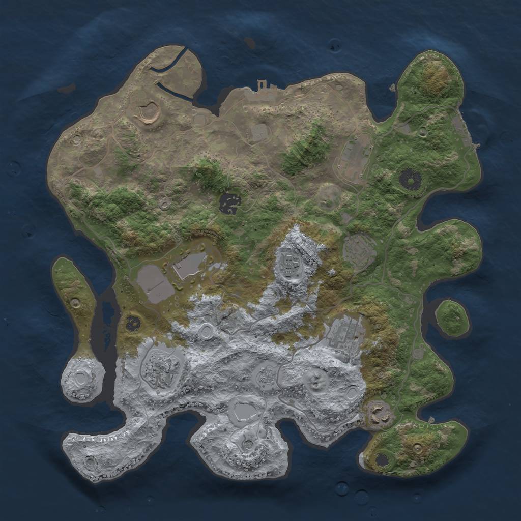 Rust Map: Procedural Map, Size: 3500, Seed: 114449798, 16 Monuments
