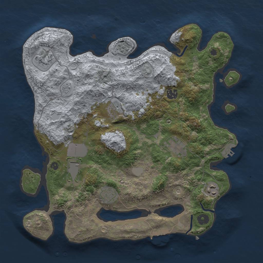 Rust Map: Procedural Map, Size: 3500, Seed: 50759, 15 Monuments