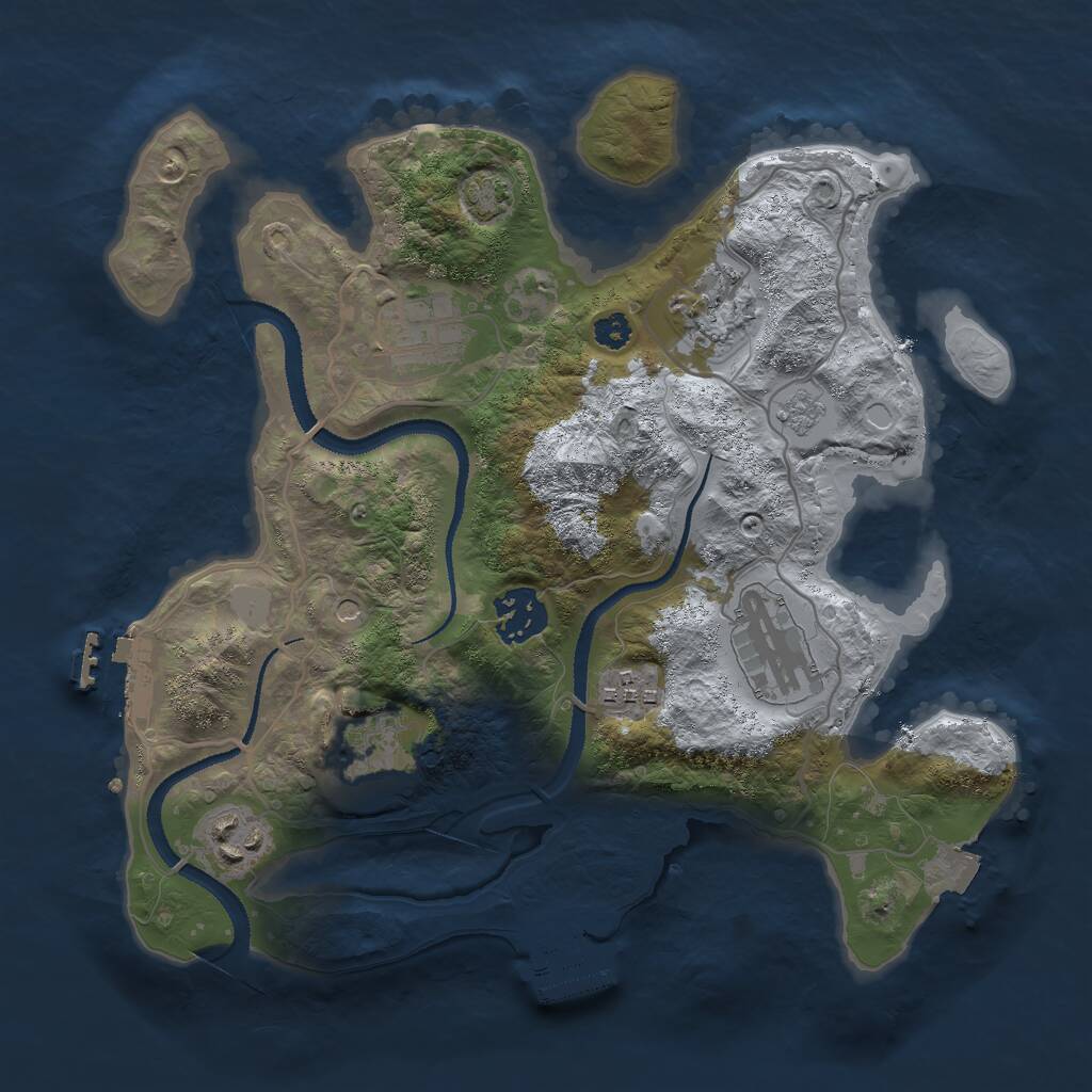 Rust Map: Procedural Map, Size: 3000, Seed: 1394219706, 13 Monuments