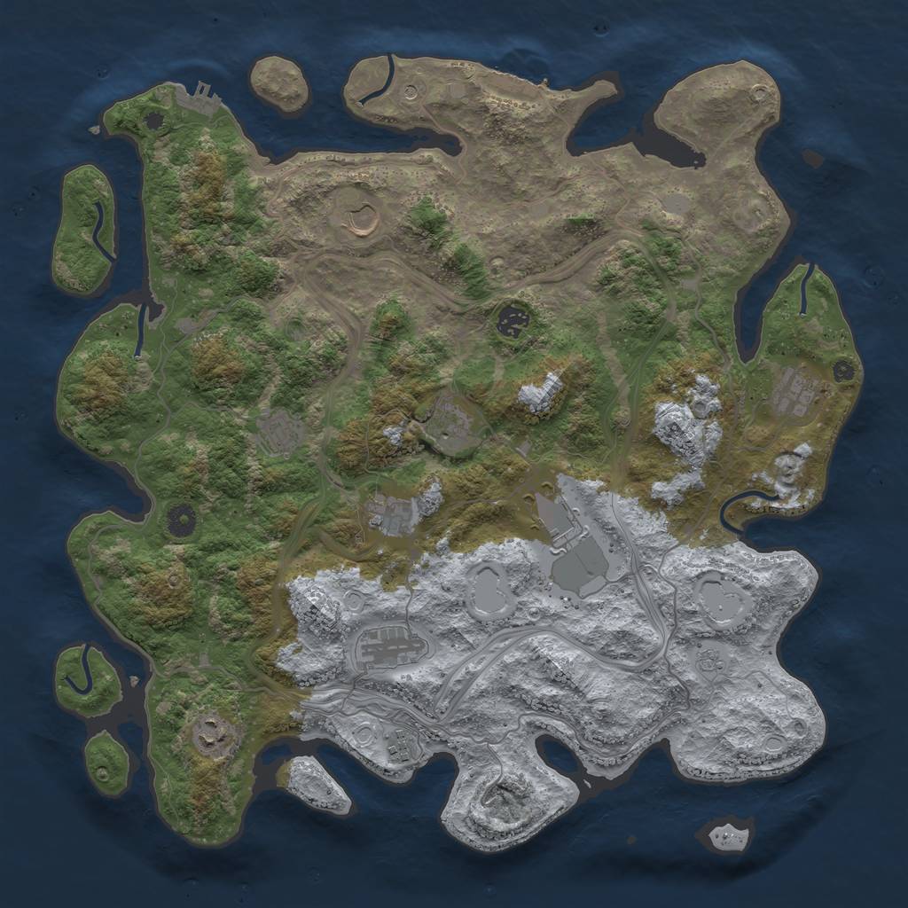 Rust Map: Procedural Map, Size: 4300, Seed: 2994, 17 Monuments