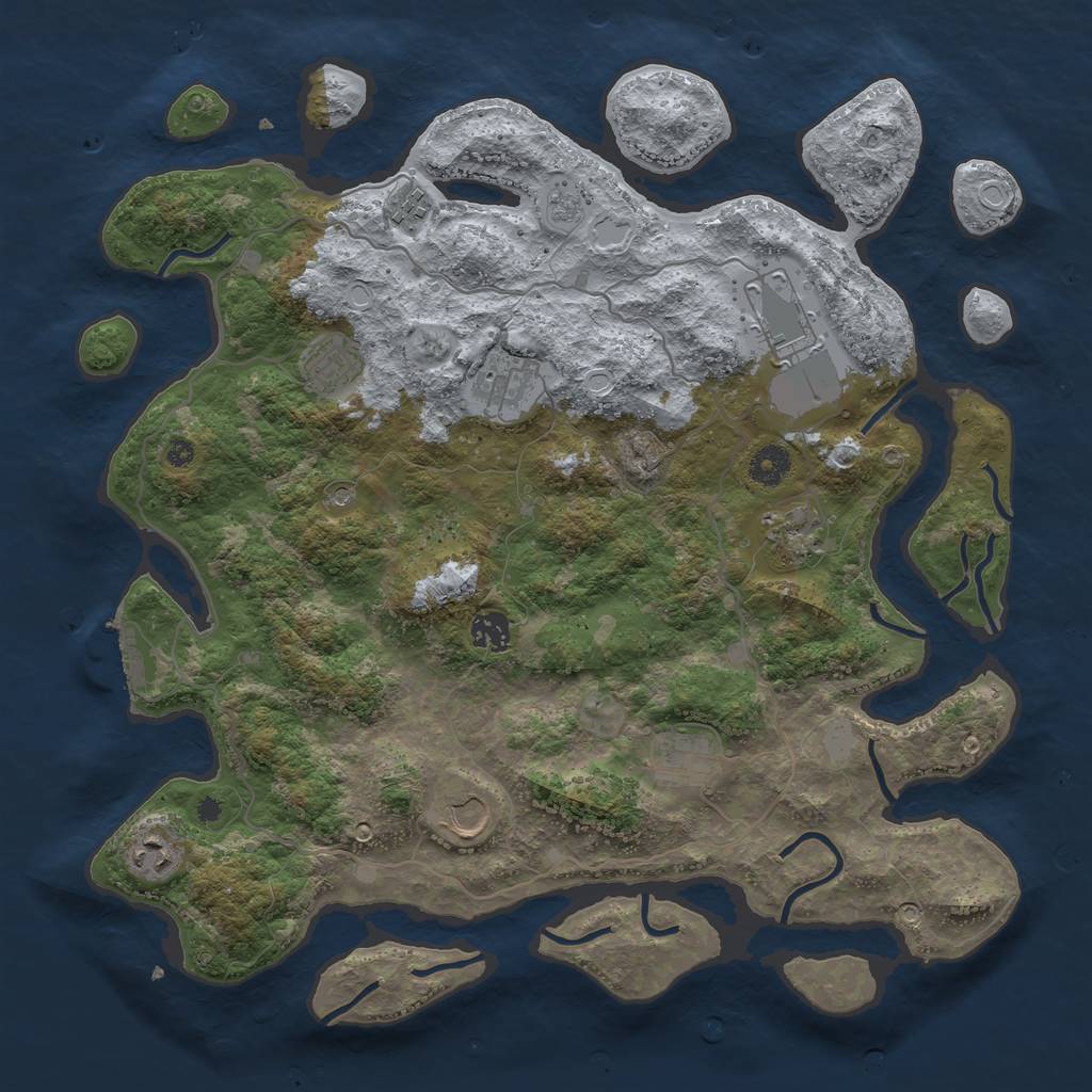 Rust Map: Procedural Map, Size: 4000, Seed: 62621994, 15 Monuments