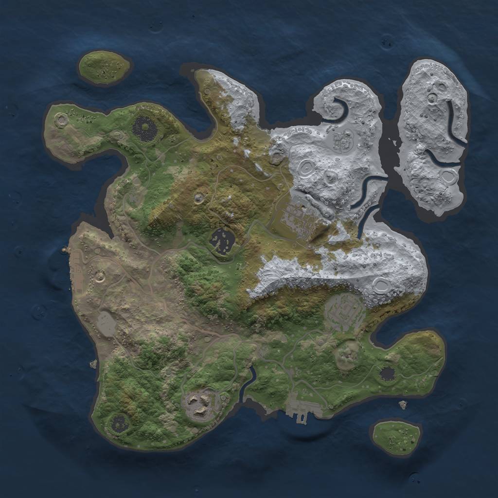Rust Map: Procedural Map, Size: 3000, Seed: 623762865, 10 Monuments