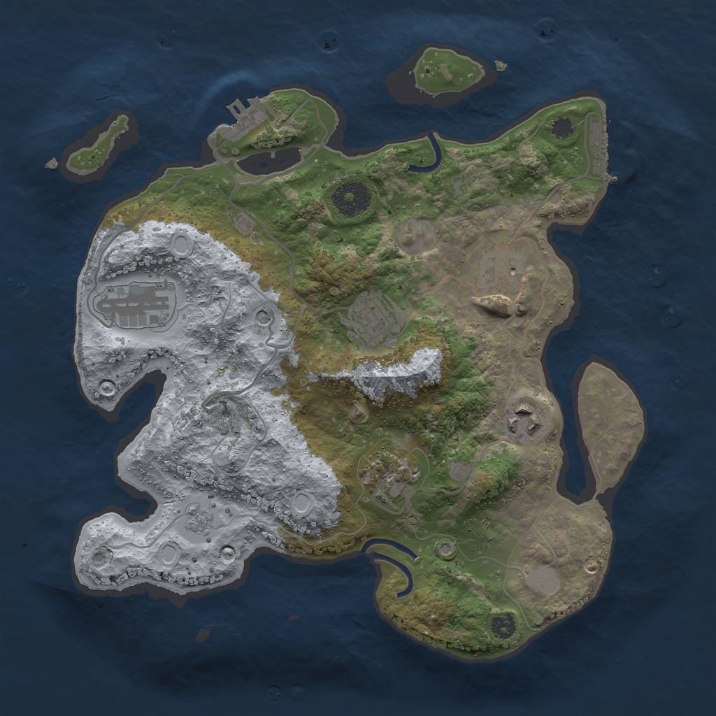 Rust Map: Procedural Map, Size: 3000, Seed: 86325, 12 Monuments
