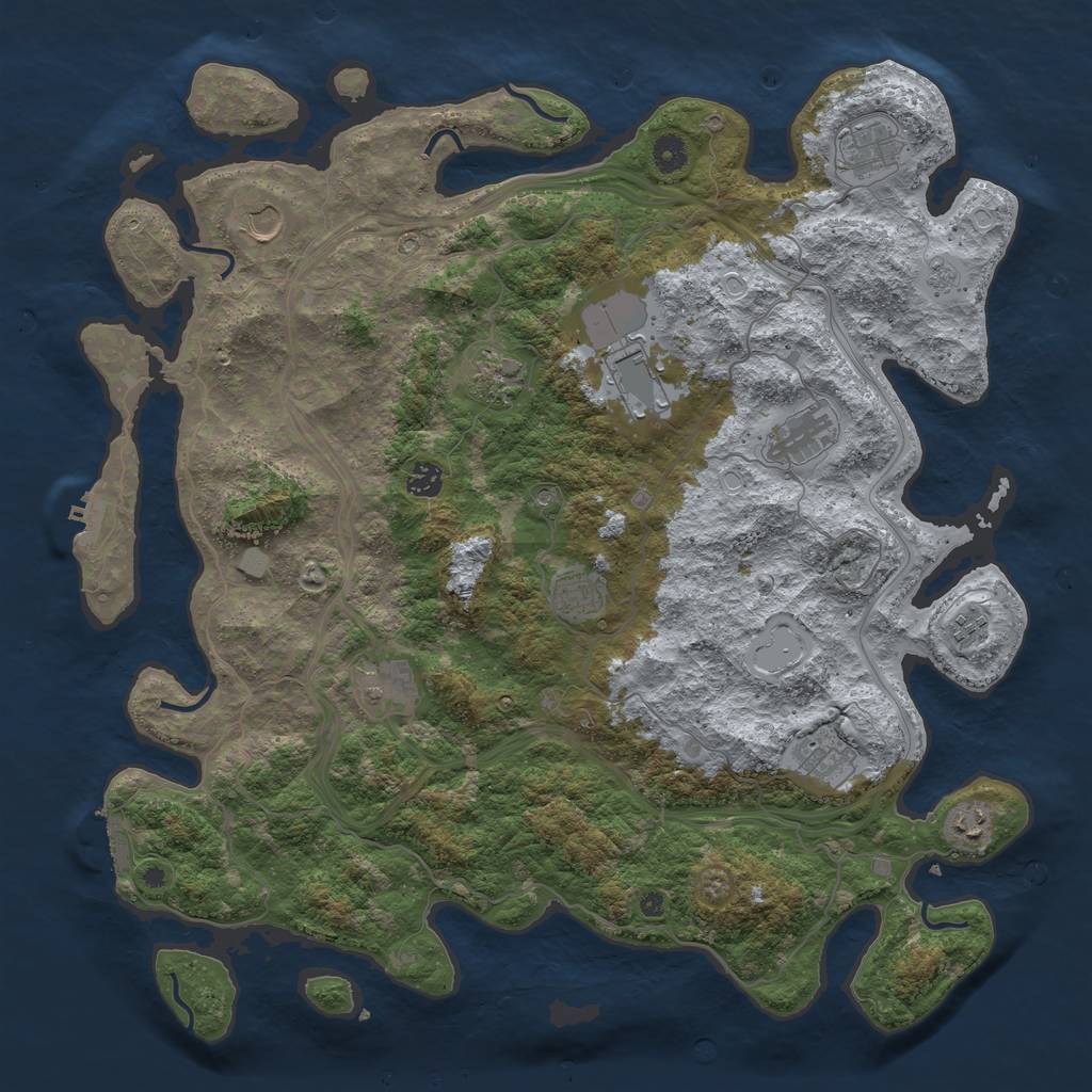 Rust Map: Procedural Map, Size: 4500, Seed: 867539, 18 Monuments