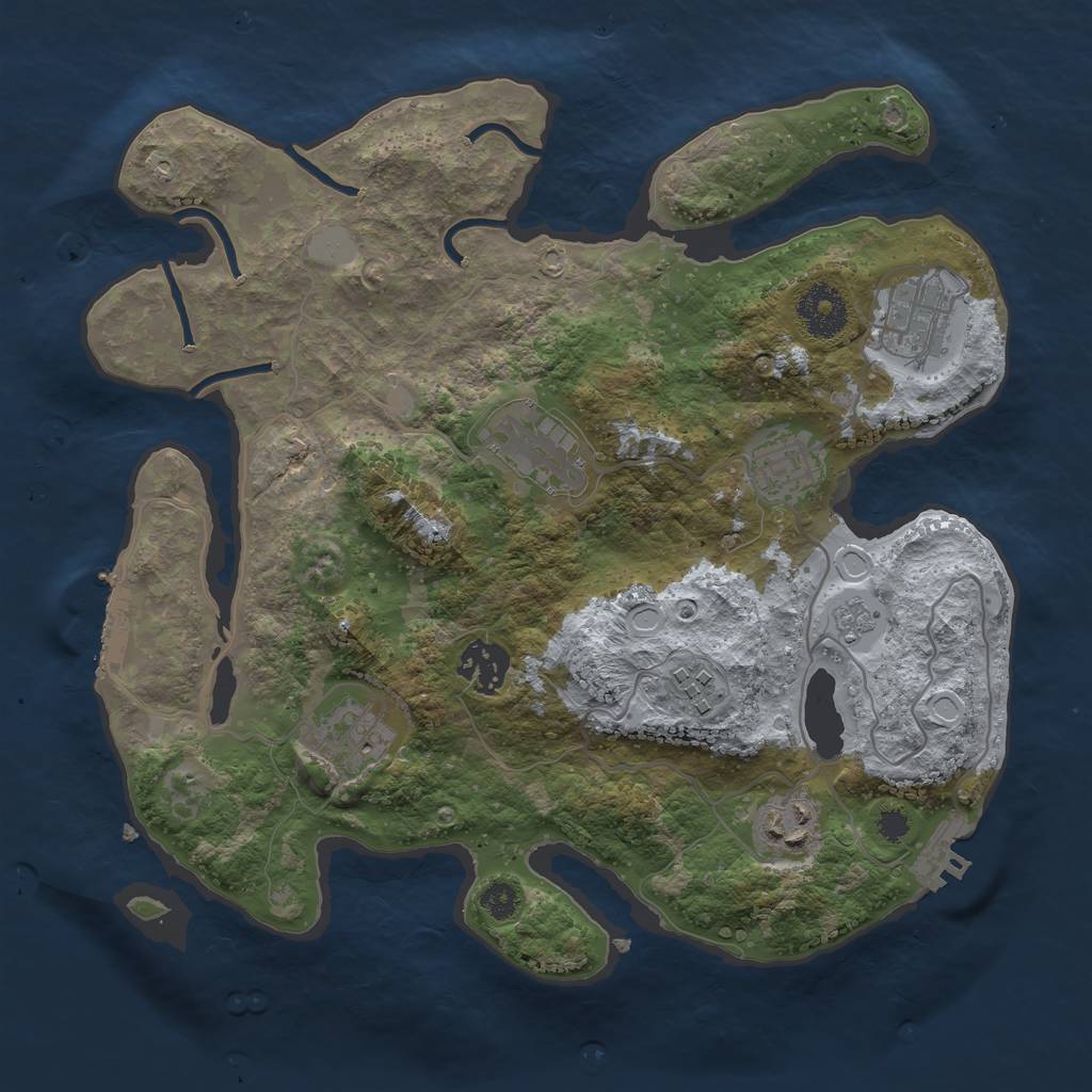 Rust Map: Procedural Map, Size: 3164, Seed: 12420, 13 Monuments
