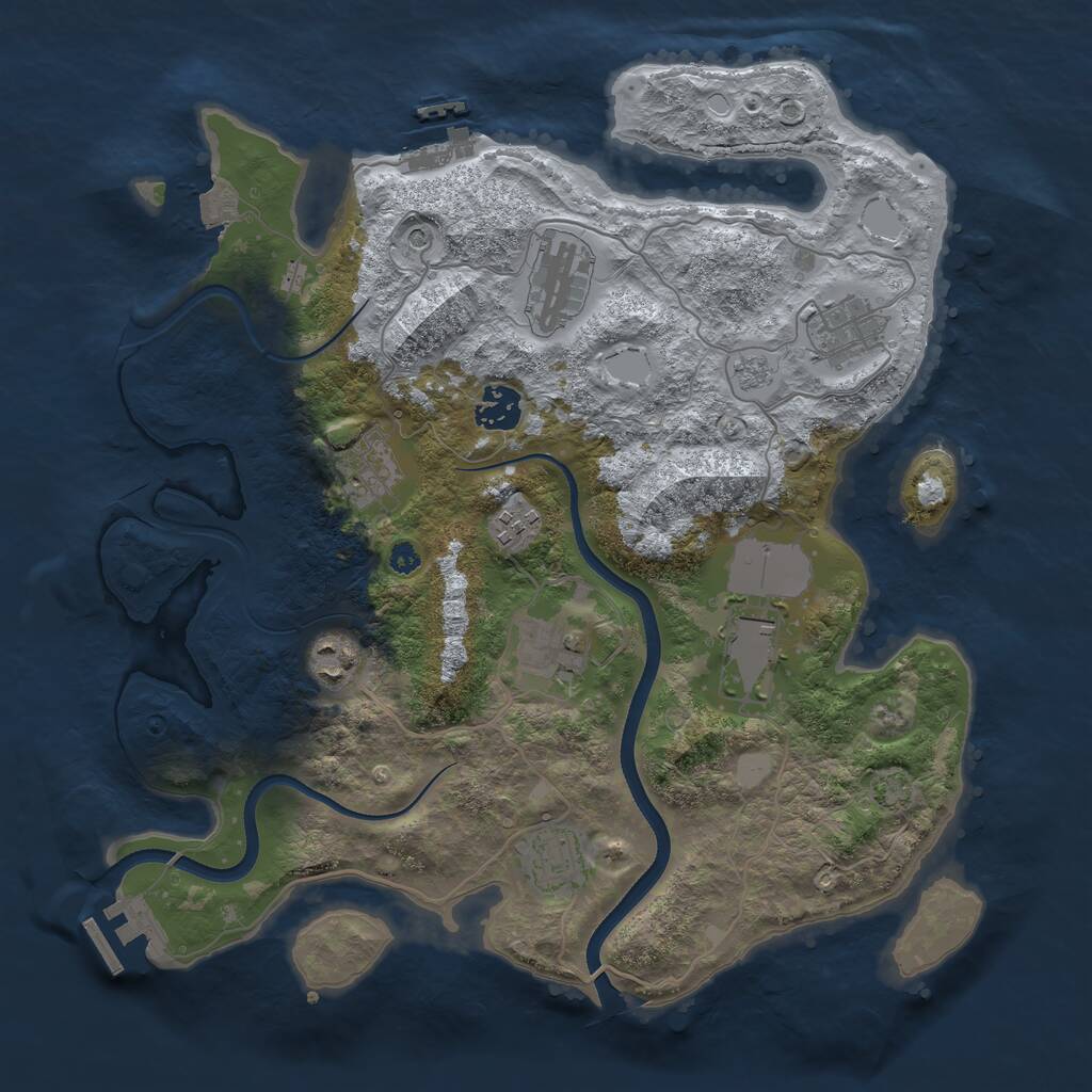 Rust Map: Procedural Map, Size: 3544, Seed: 13825, 15 Monuments