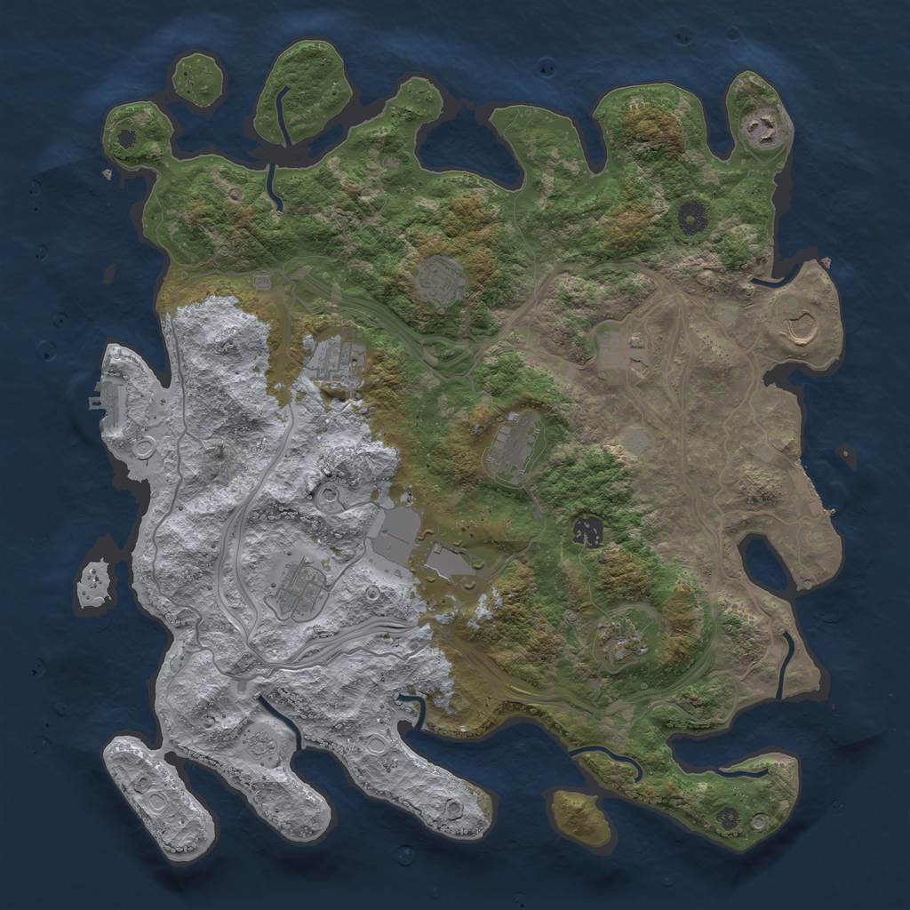 Rust Map: Procedural Map, Size: 4250, Seed: 402725864, 17 Monuments