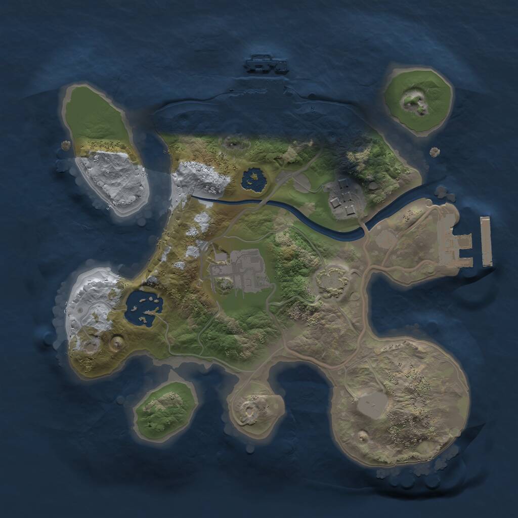 Rust Map: Procedural Map, Size: 2100, Seed: 69133769, 7 Monuments