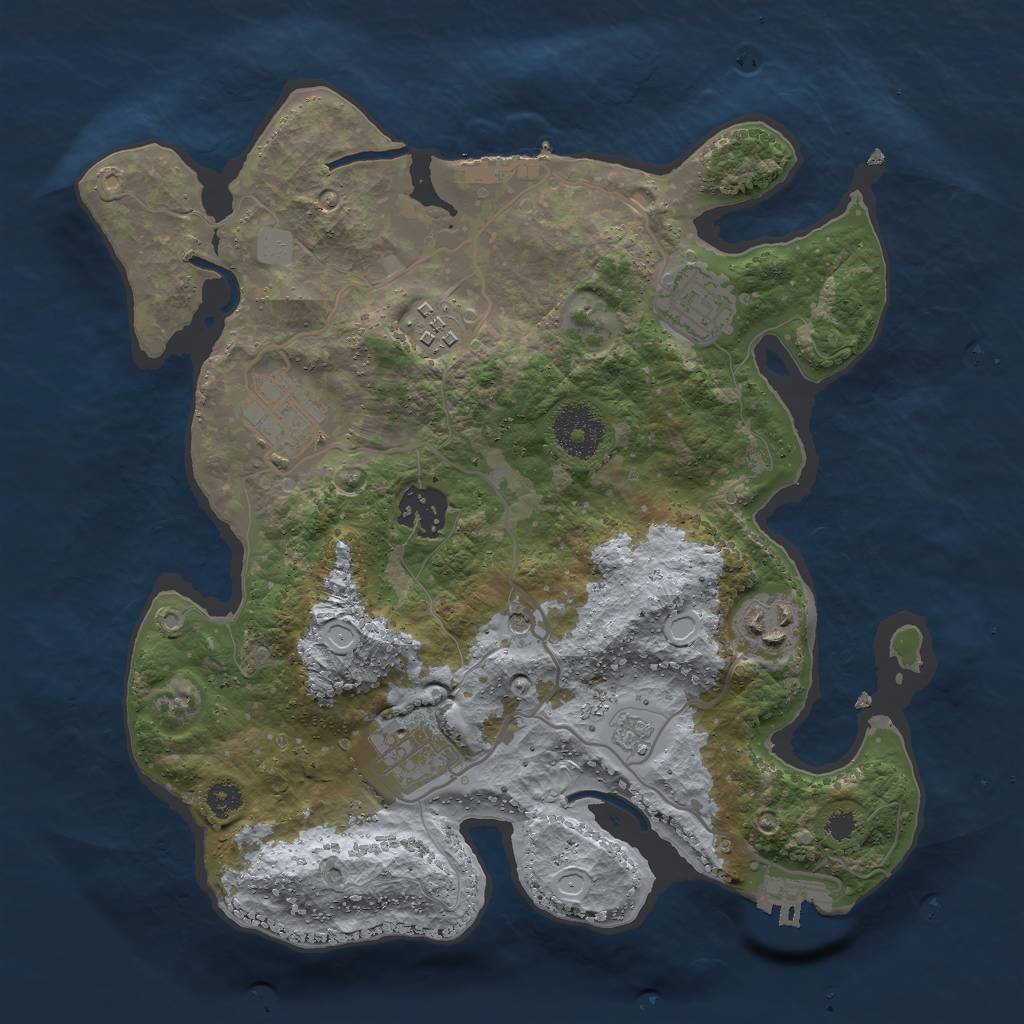 Rust Map: Procedural Map, Size: 3000, Seed: 146574, 13 Monuments
