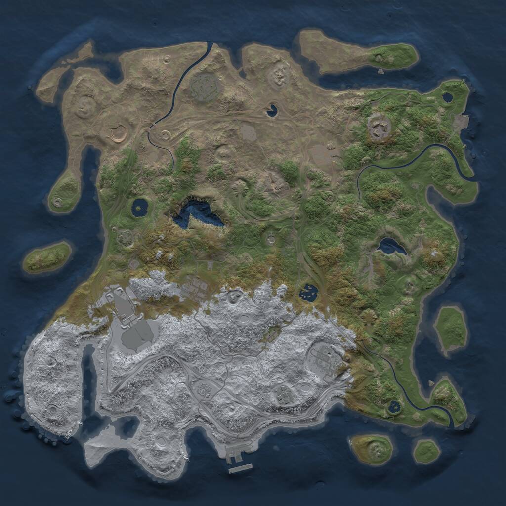 Rust Map: Procedural Map, Size: 4250, Seed: 278416971, 14 Monuments