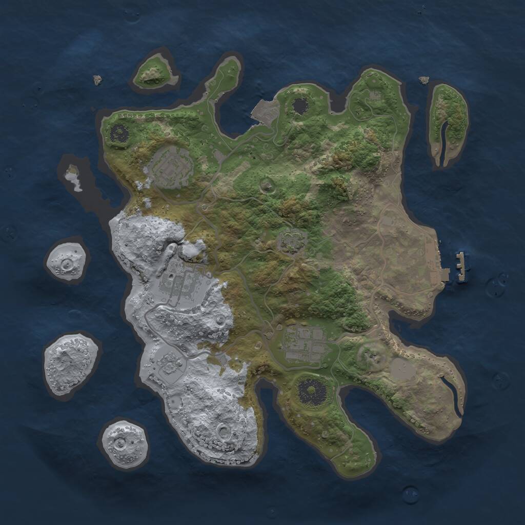 Rust Map: Procedural Map, Size: 2800, Seed: 535912693, 7 Monuments