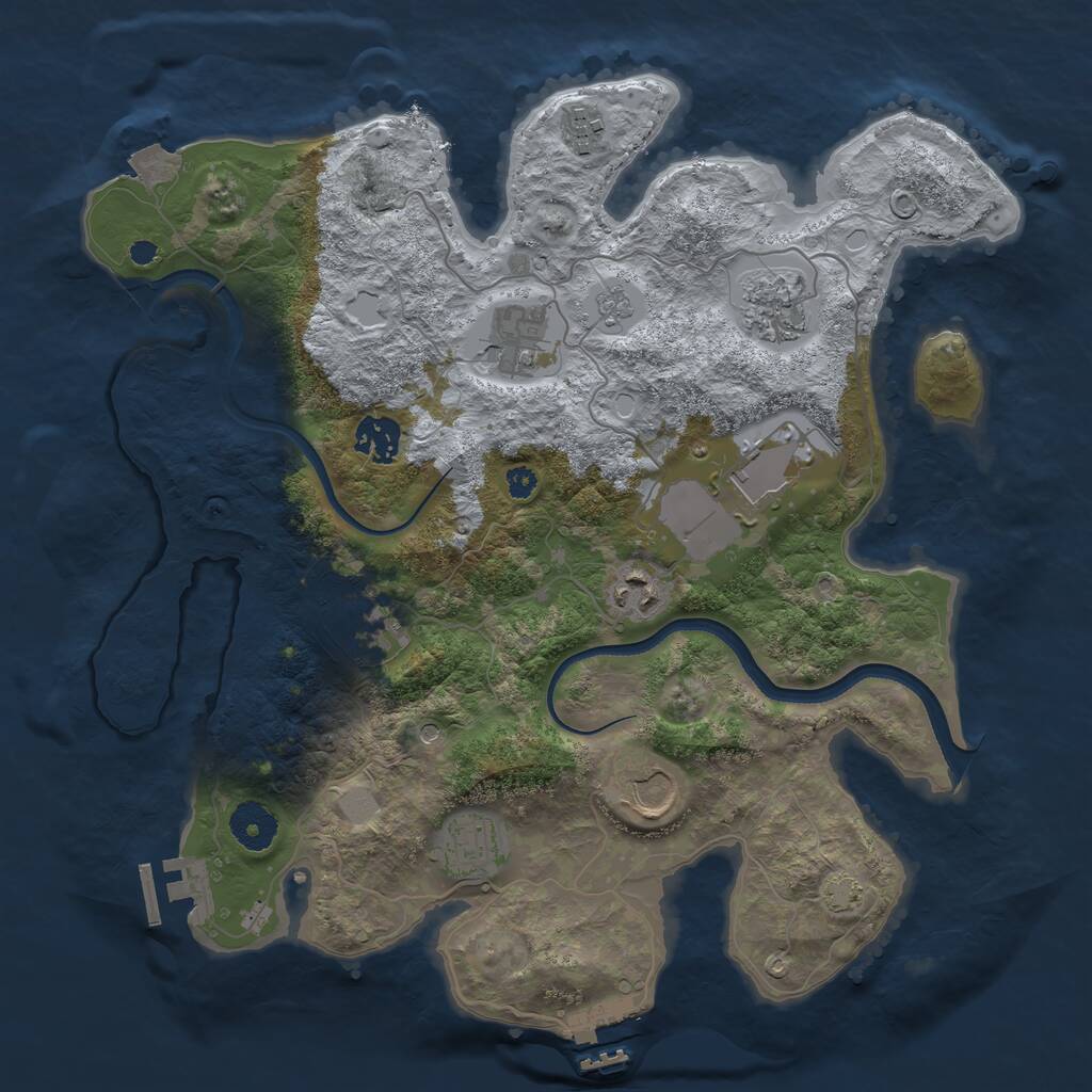 Rust Map: Procedural Map, Size: 3500, Seed: 361529110, 15 Monuments