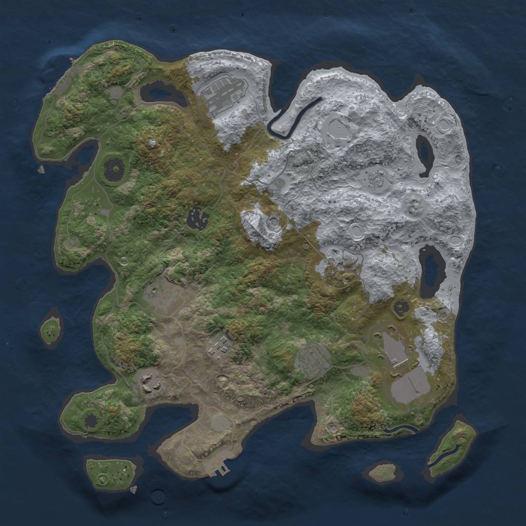 Rust Map: Procedural Map, Size: 3500, Seed: 269037449, 15 Monuments