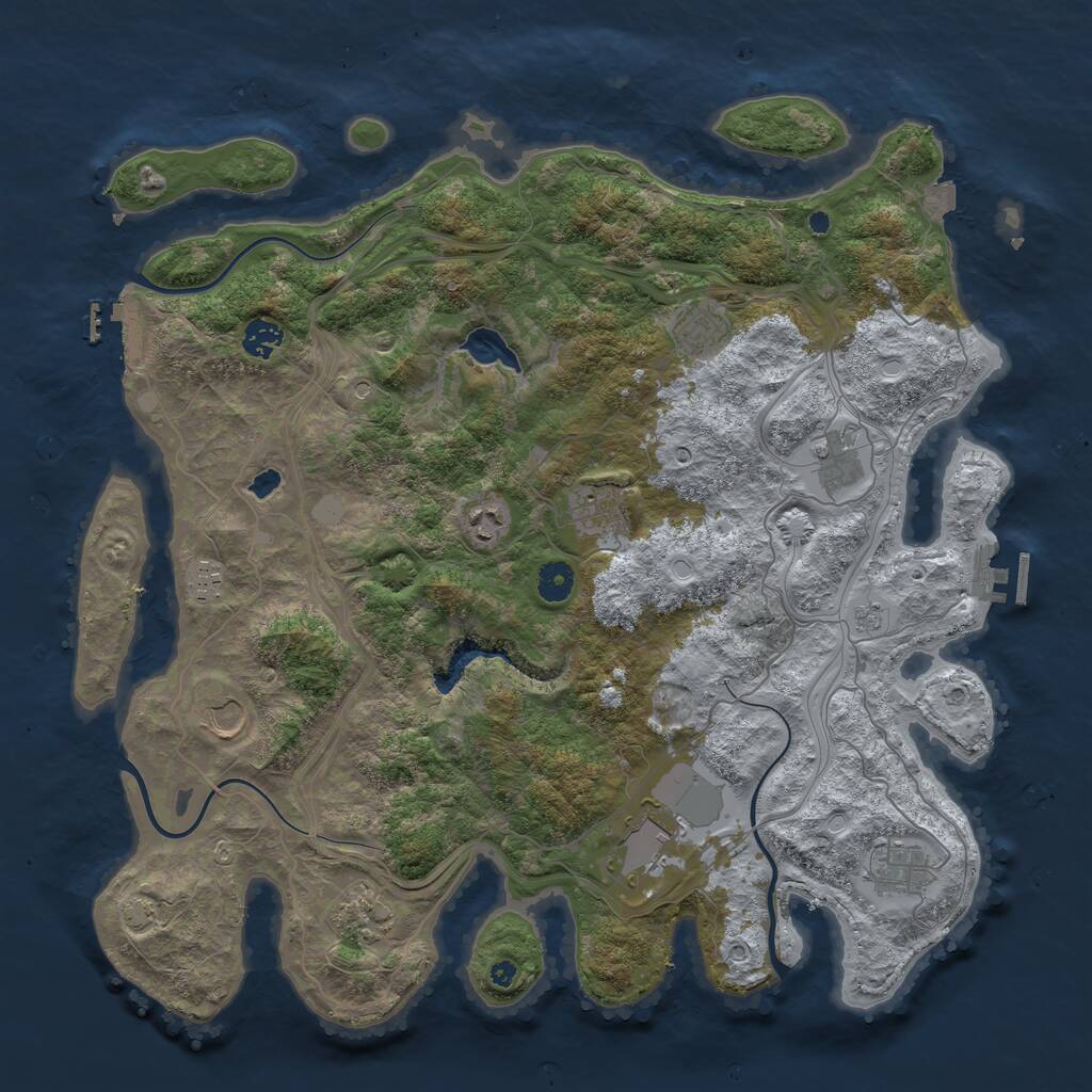 Rust Map: Procedural Map, Size: 4250, Seed: 45892539, 16 Monuments