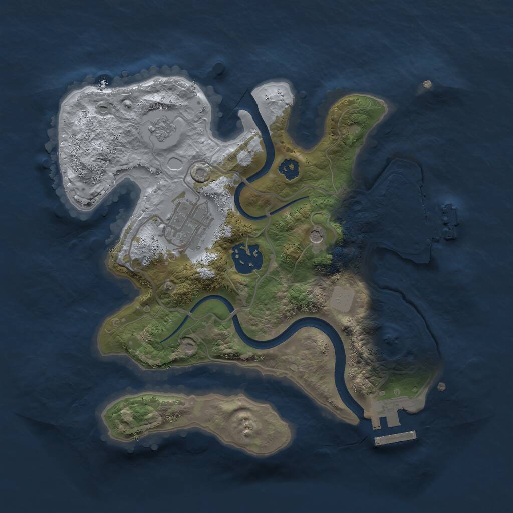 Rust Map: Procedural Map, Size: 2500, Seed: 1237469617, 7 Monuments