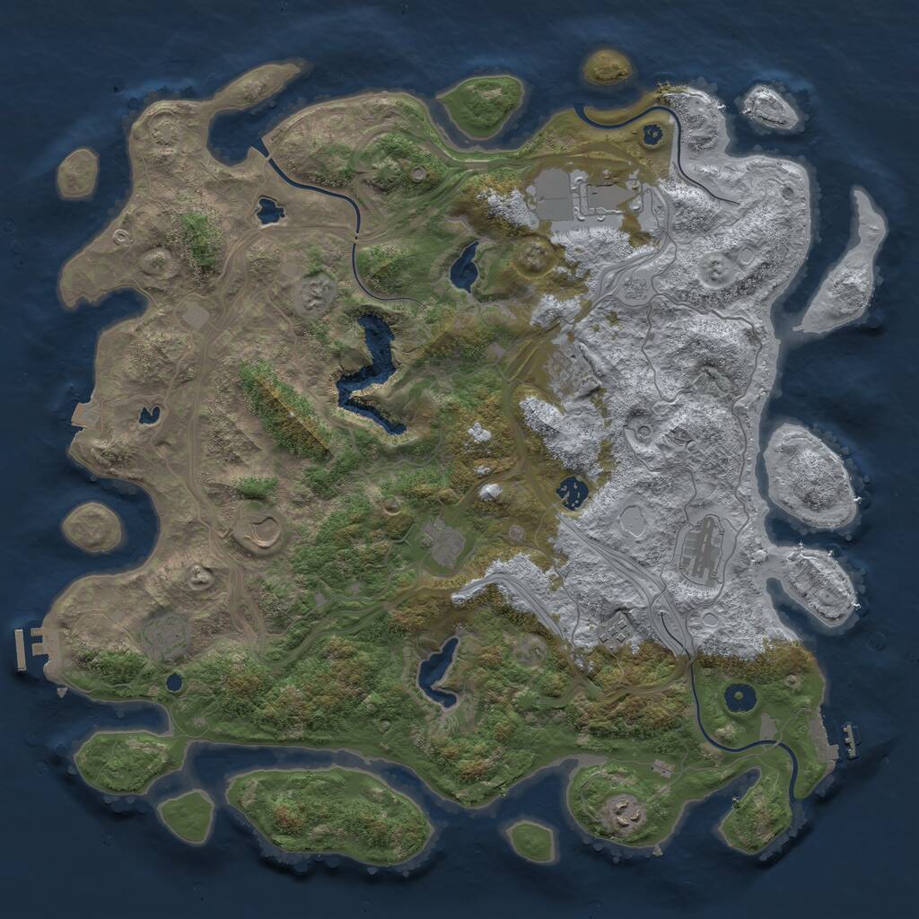 Rust Map: Procedural Map, Size: 4500, Seed: 1180534082, 15 Monuments