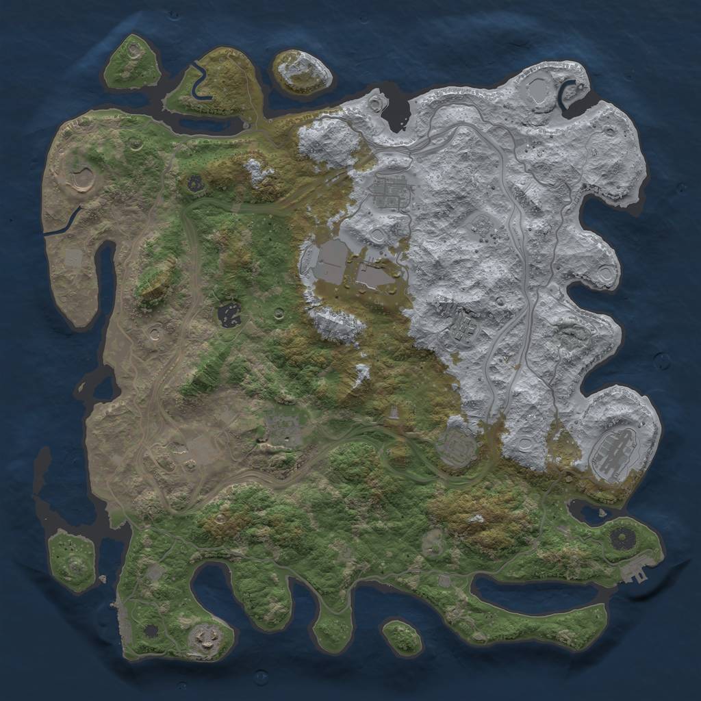 Rust Map: Procedural Map, Size: 4250, Seed: 947173305, 17 Monuments