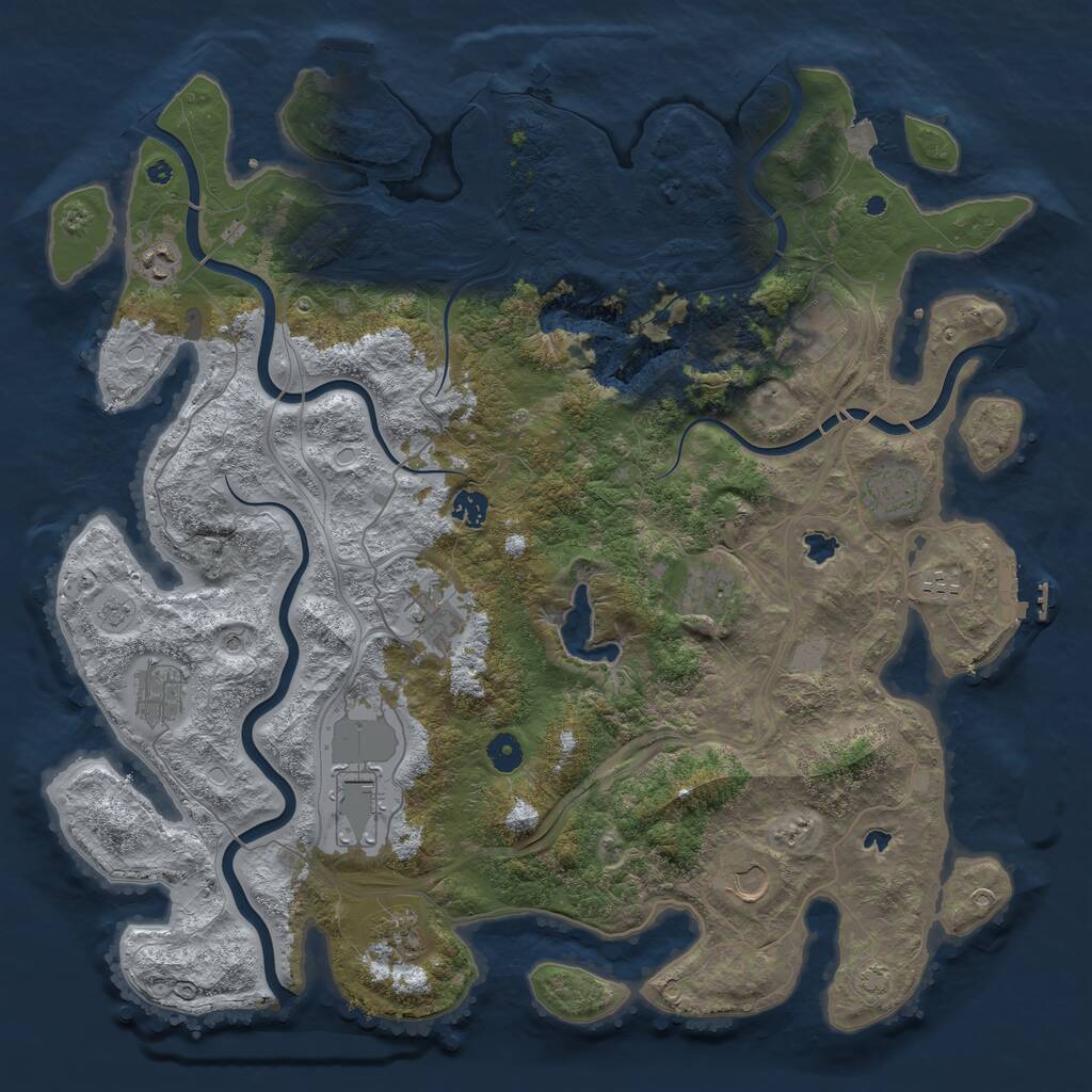 Rust Map: Procedural Map, Size: 4500, Seed: 799994806, 17 Monuments