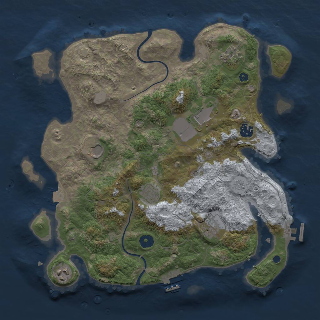 Rust Map: Procedural Map, Size: 3500, Seed: 768733725, 13 Monuments