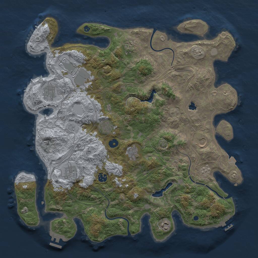 Rust Map: Procedural Map, Size: 4250, Seed: 1517007753, 16 Monuments