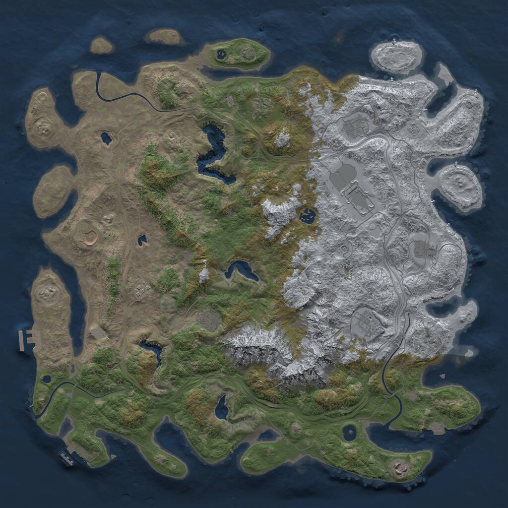 Rust Map: Procedural Map, Size: 5000, Seed: 1979527042, 16 Monuments