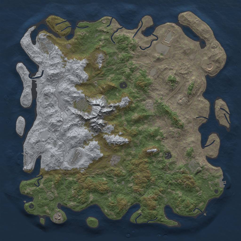 Rust Map: Procedural Map, Size: 5000, Seed: 113859545, 18 Monuments