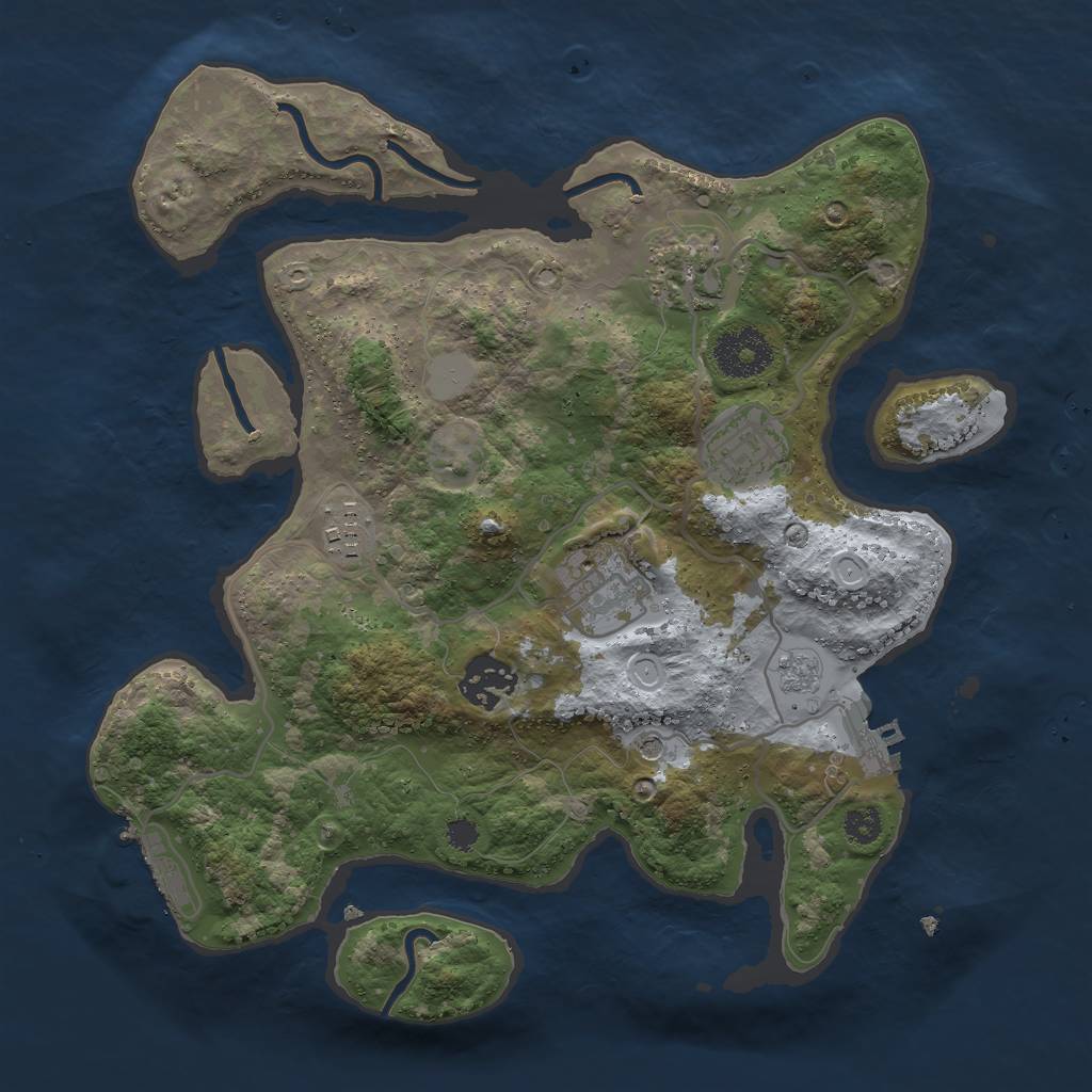 Rust Map: Procedural Map, Size: 3000, Seed: 258579929, 12 Monuments