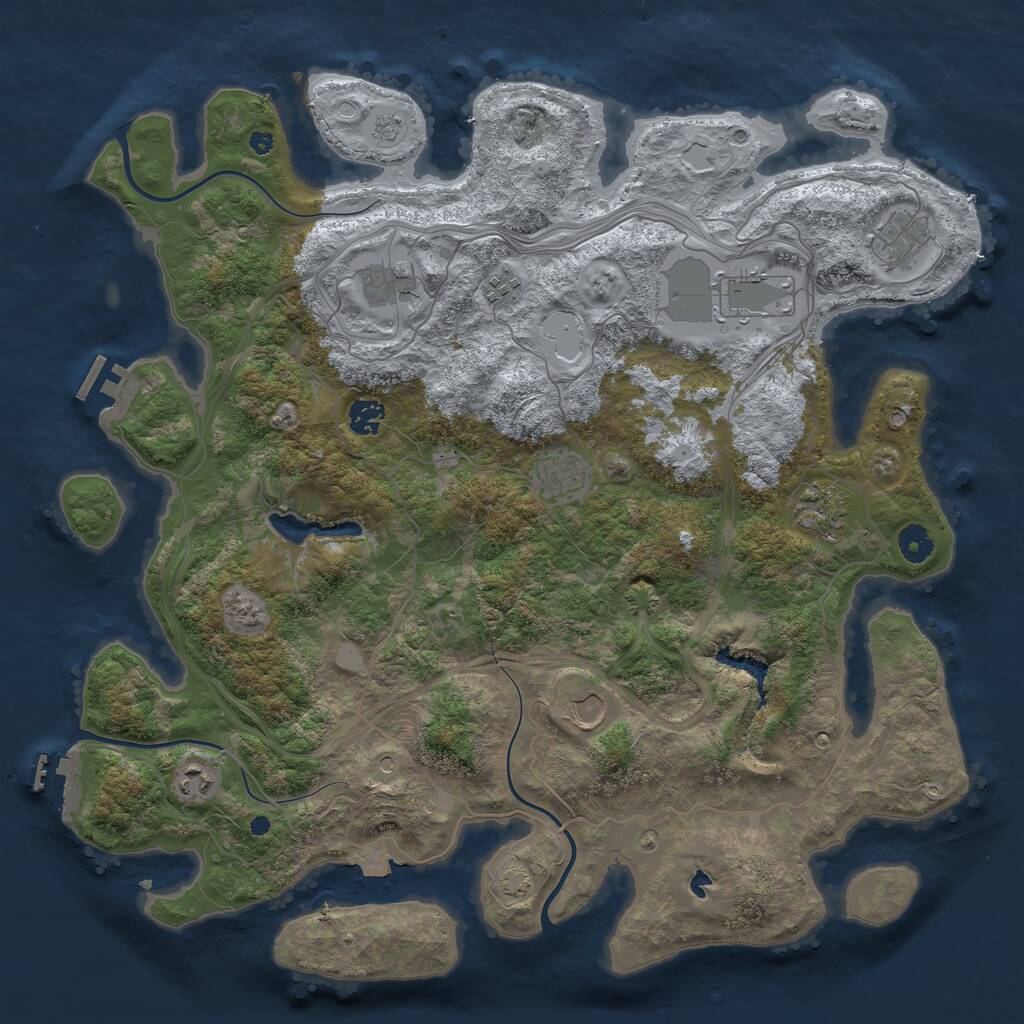 Rust Map: Procedural Map, Size: 4250, Seed: 543439356, 15 Monuments