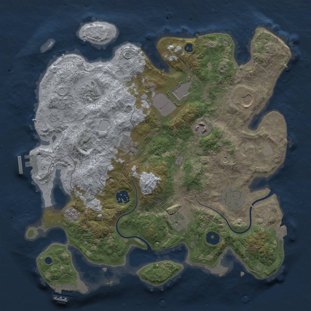 Rust Map: Procedural Map, Size: 3500, Seed: 1683191824, 15 Monuments