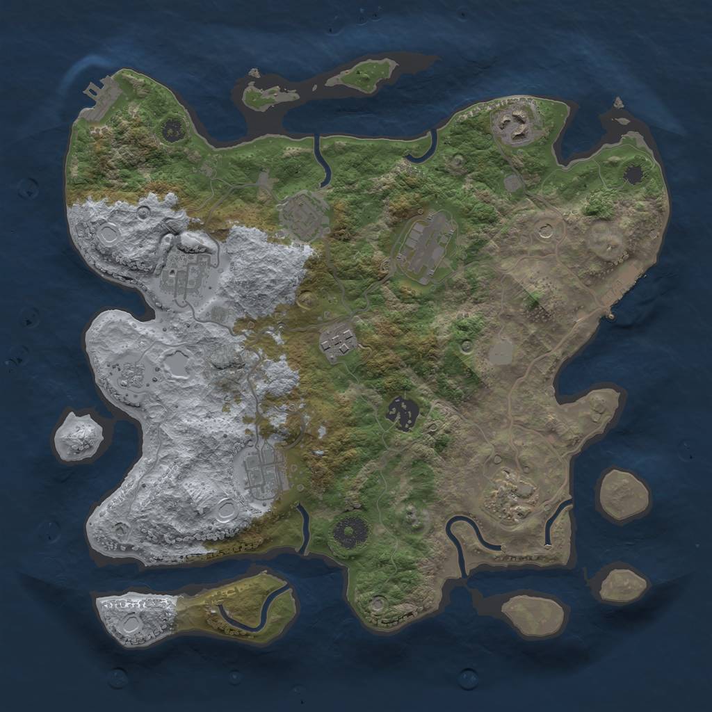 Rust Map: Procedural Map, Size: 3250, Seed: 1597818764, 15 Monuments