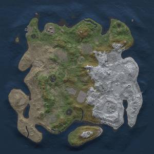 Thumbnail Rust Map: Procedural Map, Size: 3500, Seed: 1888553631, 16 Monuments