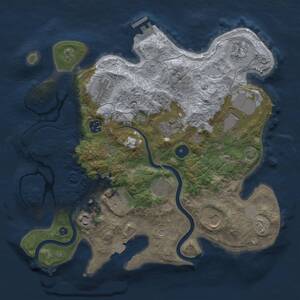 Thumbnail Rust Map: Procedural Map, Size: 3500, Seed: 949370941, 15 Monuments