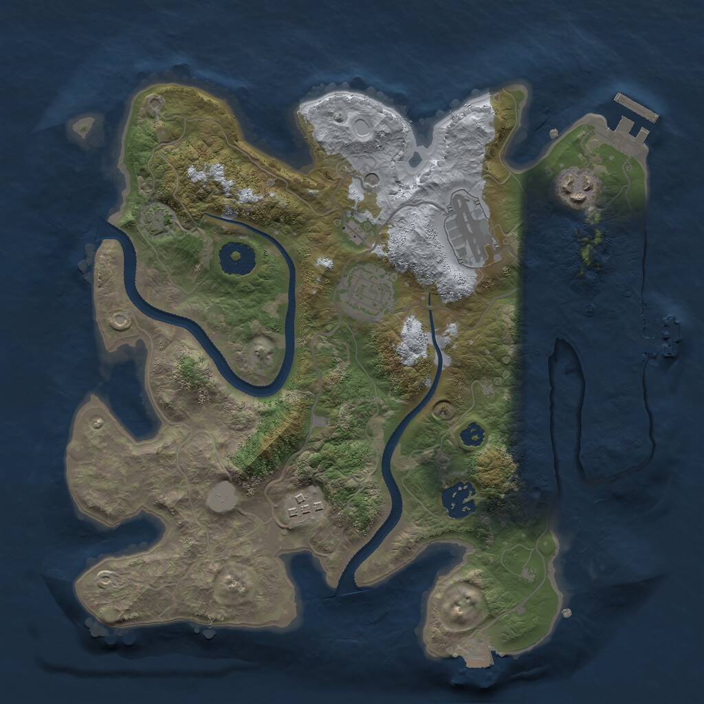 Rust Map: Procedural Map, Size: 3000, Seed: 1795228894, 10 Monuments