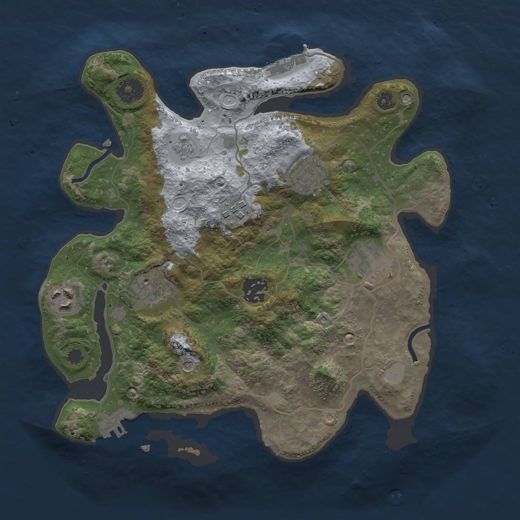 Rust Map: Procedural Map, Size: 3000, Seed: 665240223, 13 Monuments
