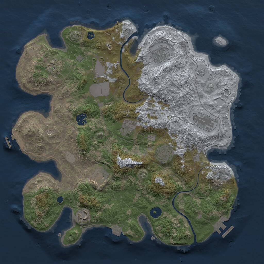 Rust Map: Procedural Map, Size: 3500, Seed: 1528551949, 15 Monuments