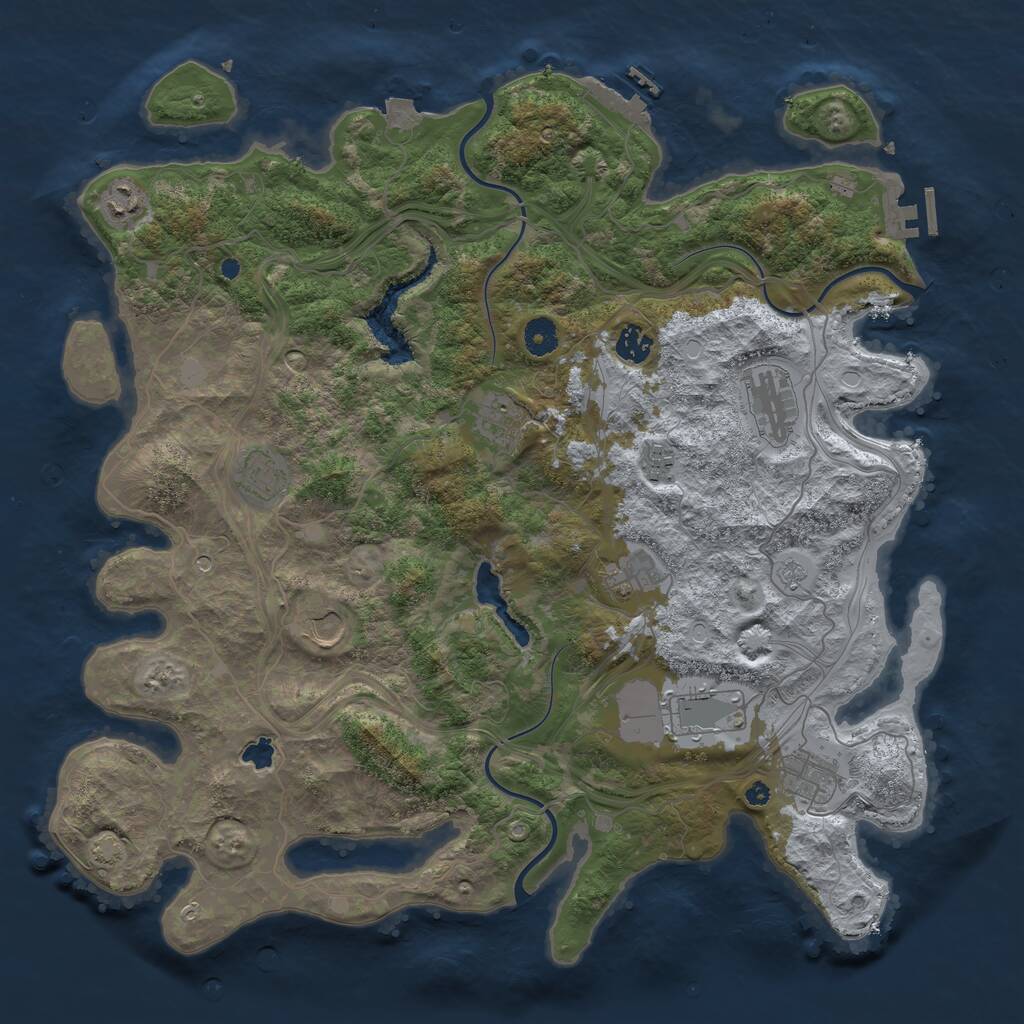 Rust Map: Procedural Map, Size: 4250, Seed: 90323, 16 Monuments